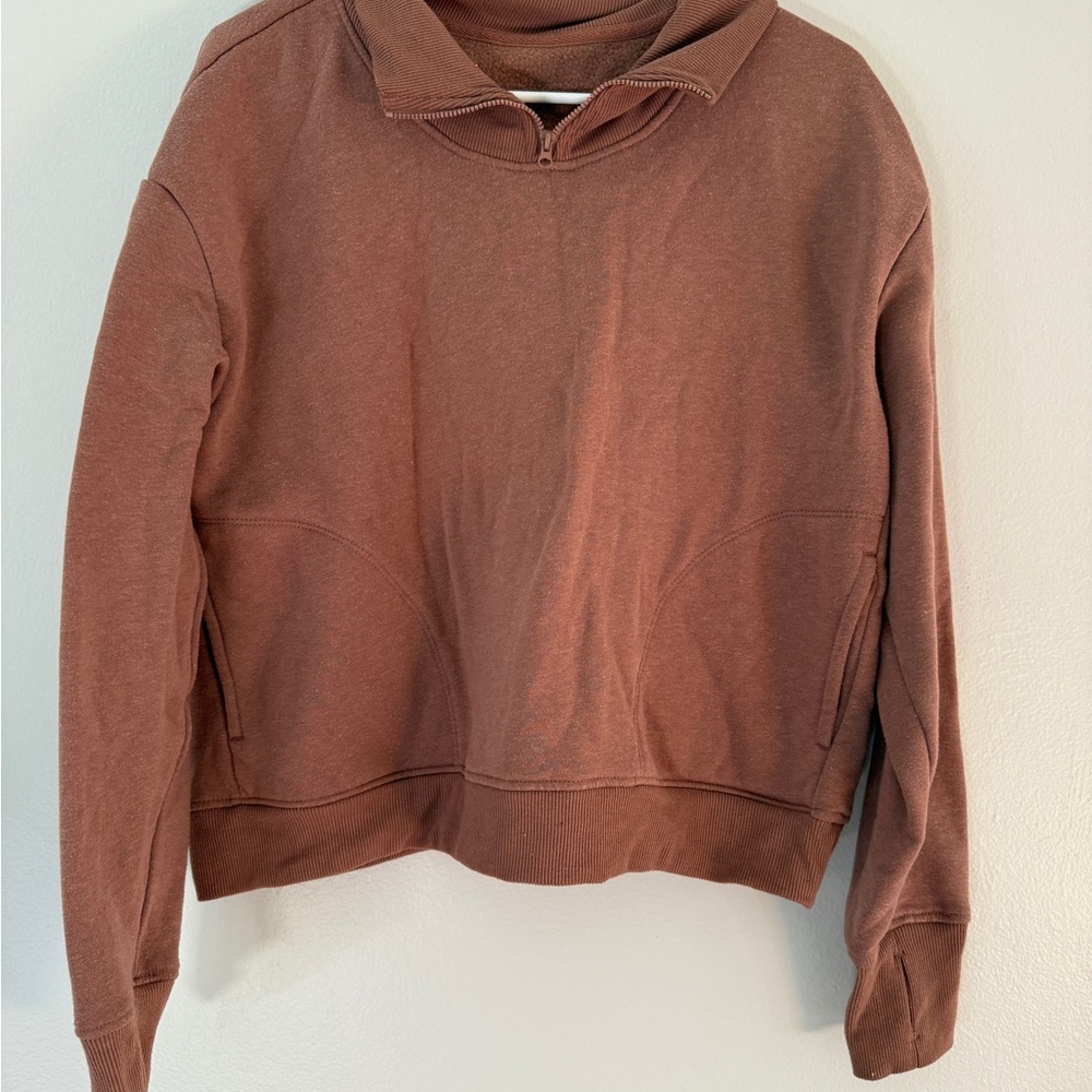 Cozy Rust Sweatshirt with Collar